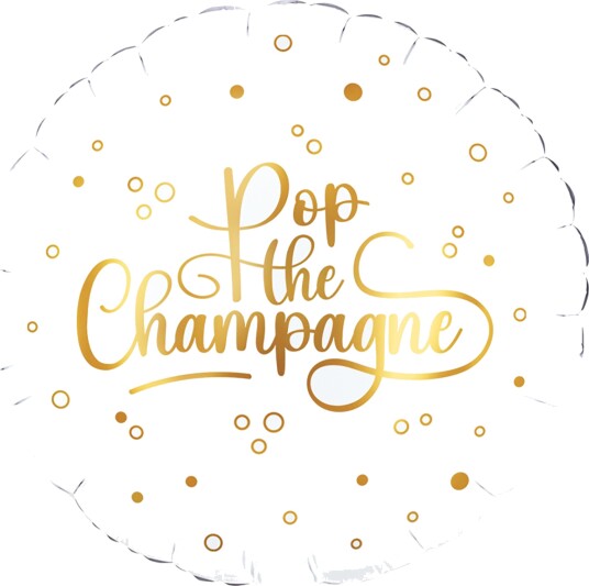 Globos Europe Folieballong Rund Pop the Champagne 4697