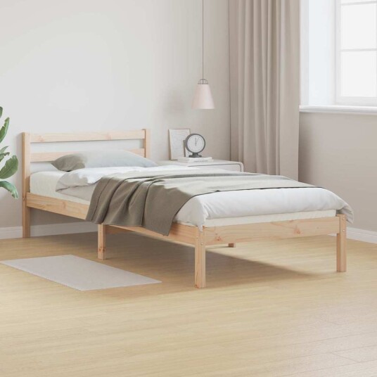 Sengramme med Hodegjerde 80x220 cm Solid Tre Furu