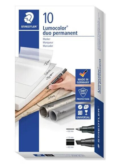 Staedtler Double-tip marker Lumocolor.10 pcs black Staedtler Double-tip marker Lumocolor.10 pcs black