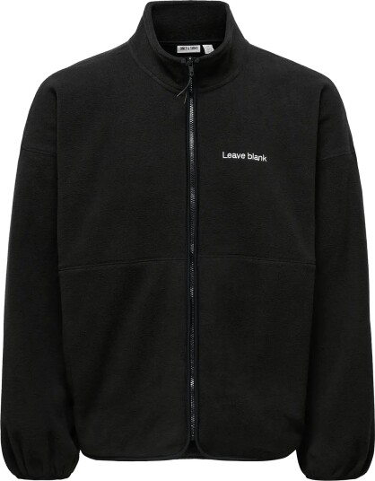 ONLY & SONS Onsasger Life Ovz Ls Zip High Neck Lb Black XS