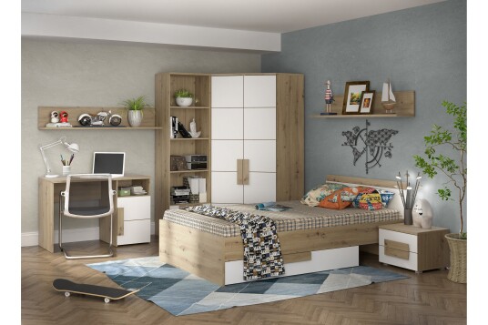 Hylle Knelston 55 cm Brun|Hvit