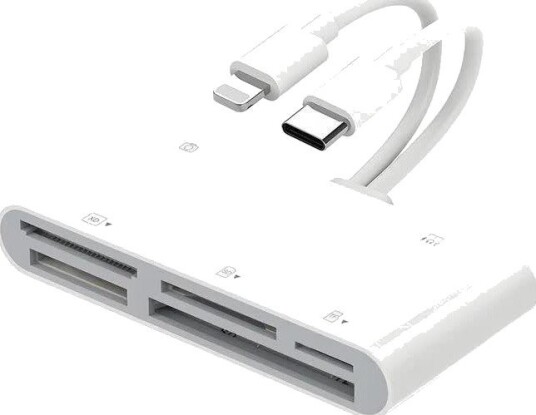 Nördic USB-C/Lightning minnekortleser CF SD MicroSD MS XD USB-A USB-C UHS-I Nördic USB-C/Lightning minnekortleser CF SD MicroSD MS XD USB-A USB-C UHS-I