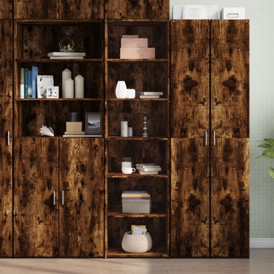  Highboard røkt eik 50x41x185 cm konstruert tre