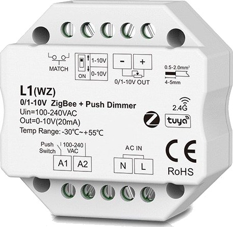 Ledlife LEDlife rWave 1 10V Zigbee innebygd dimmer   Hue kompatibel RF push dim LED dimmer for bygning