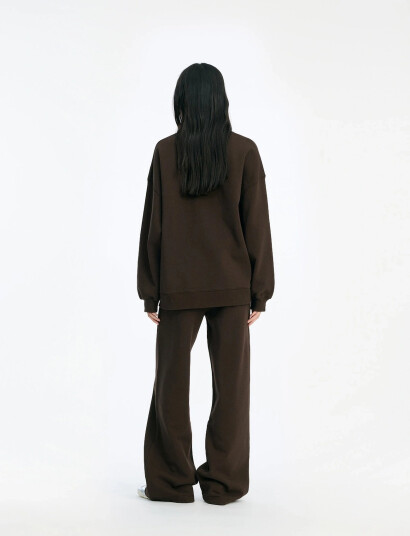ROTATE Birger Christensen Heavy Sweat Crewneck   Brown   XS