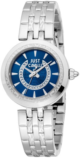 Just Cavalli Dameklokke JC1L314M0045 Animalier Blå/Stål Ø30 mm
