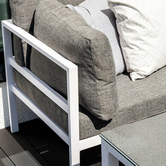 Venture Design Copacabana hjørne Hvit med grå pute Hvit Venture Design Copacabana hjørne Hvit med grå pute Hvit