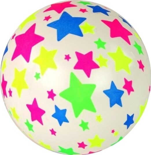Leantoys Gummiball Med Stjerner 22 cm Hvit Leantoys Gummiball Med Stjerner 22 cm Hvit