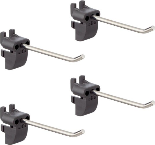Elfa Garage+ Lang Rett Krok 4/Pk Matt Grå Elfa Garage+ Lang Rett Krok 4/Pk Matt Grå