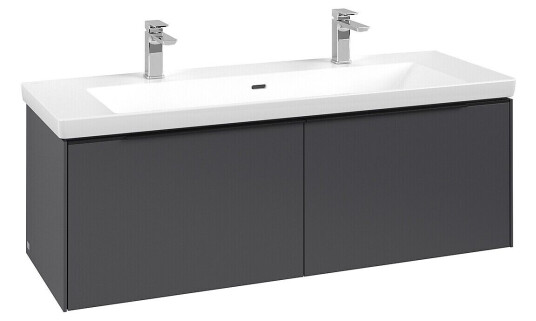 Villeroy & Boch Subway 3.0 Servantskap m/2 skuffer 1272x429x478 mm Grafitt Matt Villeroy & Boch Subway 3.0 Servantskap m/2 skuffer 1272x429x478 mm Grafitt Matt