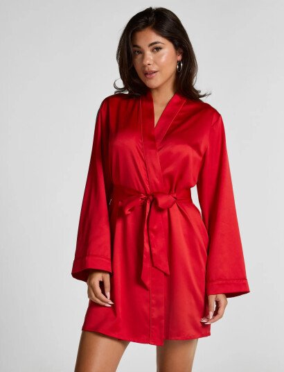 Hunkemöller Kimono Satin - Red - XS/S