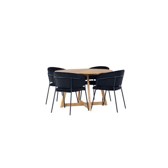 Venture Home Spisegruppe Venture Home Yakidon Ø120 cm med 4 stk Selma Stoler GR23884