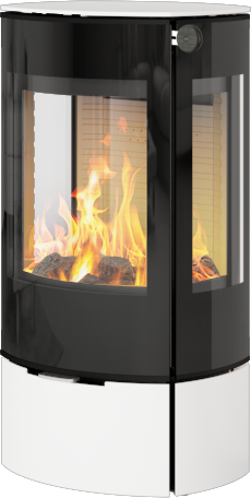 Rais Caro 90 hvit vedovn med sideglass og glassdør Rais Caro 90 hvit vedovn med sideglass og glassdør