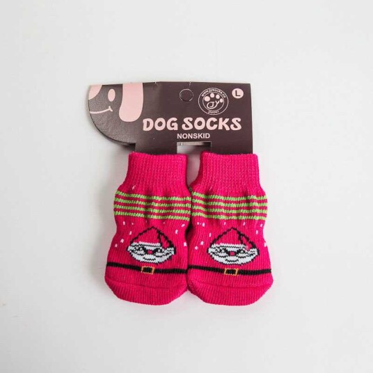 4-Pack Antiskli Hundesokker Potesokker Nisse