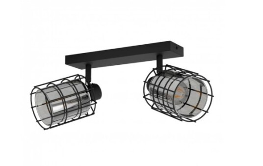 Eglo Consaca Spotlight På Skinne E27 2 Ampuller 220-240 V Sort Gjennomsiktig
