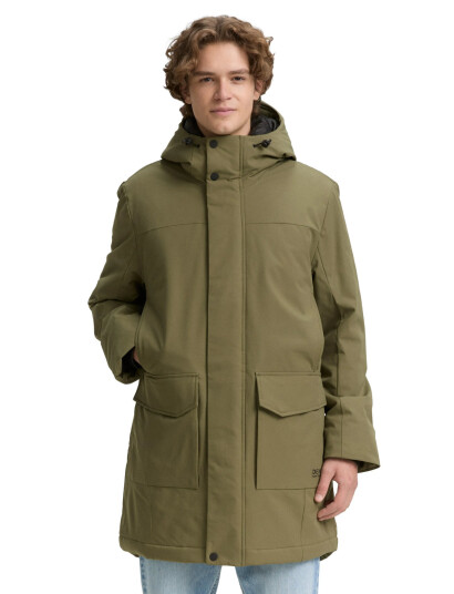 Tom Tailor Tech Hooded Parka - Khaki green - M Tom Tailor Tech Hooded Parka - Khaki green - M