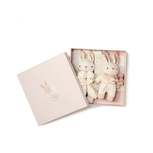 ThreadBear Gift Box Set Cream Bunny Comforter and Rattle TB4080