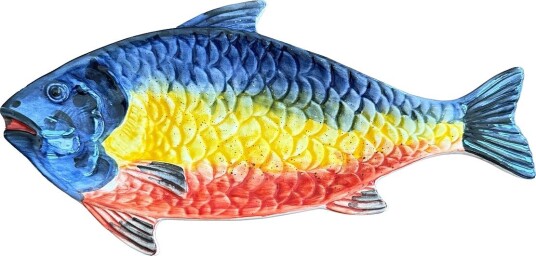Caja Company Spoon Rest Trout Blue/Yellow - BLUE/YELLOW/RED - 26.5X14 cm.H2 cm
