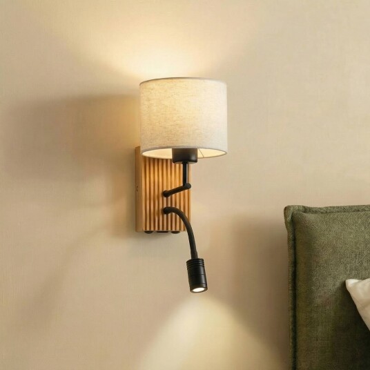 Vegglampe Lieske Lucande Krem / amber Stue / spisestue Tekstil / stoff / silke Moderne