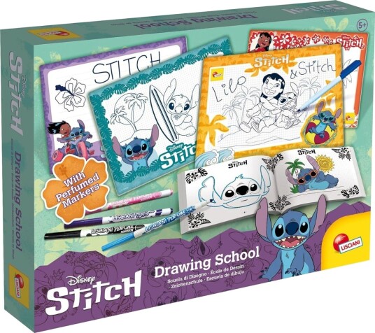 Disney Lisciani Stitch Tegnesett Med Fargeblyanter Og Duftpenner 5+ År