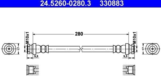 ATE 24.5260 0280.3 Bremseslange
