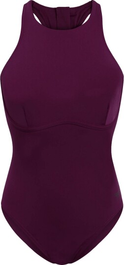 Speedo Solid Racerback Zip Swimsuit BERRY COOL 44