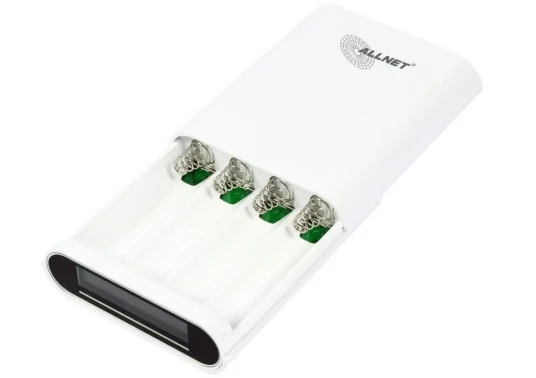 Allnet All-Pb104 / Power Bank 18650 3,7V 4-Pack "Hvit (All-Pb104)