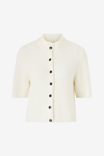 Gestuz Kardigan AlphaGZ SS Short Cardigan Hvit Gestuz Kardigan AlphaGZ SS Short Cardigan Hvit