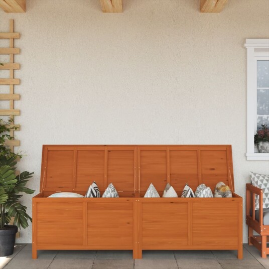 vidaXL Putekasse brun 198,5x50x56,5 cm heltre gran