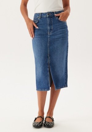 Object Collectors Item Objellen Mw Midi Denim Skirt Medium Blue Denim Detail:washe XS