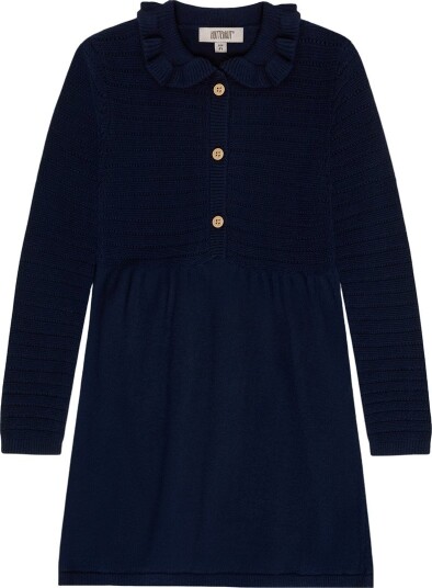 Huttelihut Kjole Strikk/Hullmønster Black Iris Huttelihut 5 år (110) Kjole Marineblå