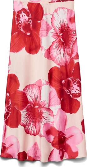 Vero Moda Vmreba Hibisca Hw 7/8 Skirt Wvn   Pink   XS