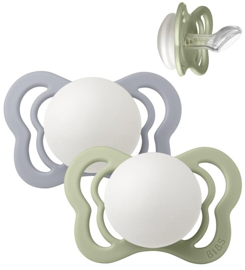 BIBS smokker Couture Sage og Cloud silikon 0-6 måneder, 2 stk.