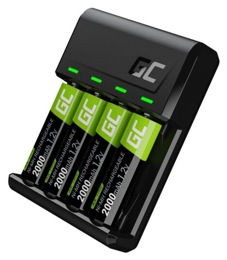 Green Cell VitalCharger Batterilader 4xAA 2000mAh