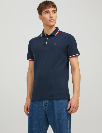Jack & Jones Jjepaulos Polo Ss Noos - Navy - S