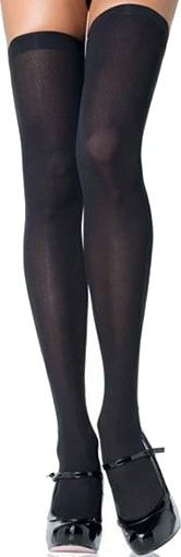 Ensfargede Svarte Strømper Plus Size