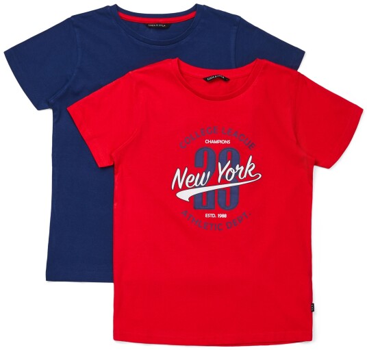 Luca &  Lola Riccione T-Shirt 2-pack Red/Navy 134-140