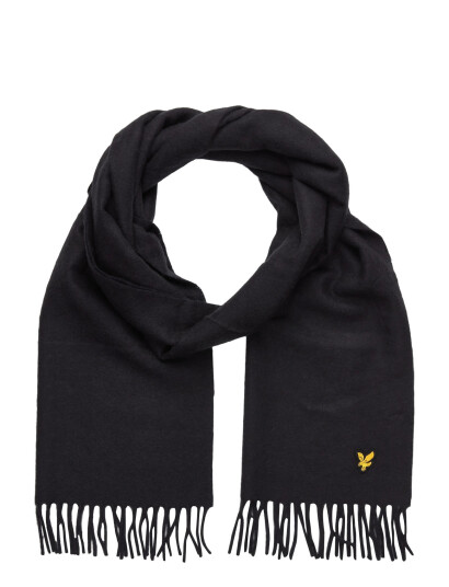 Lyle & Scott Plain Lambswool Scarf - Black - ONE SIZE Lyle & Scott Plain Lambswool Scarf - Black - ONE SIZE