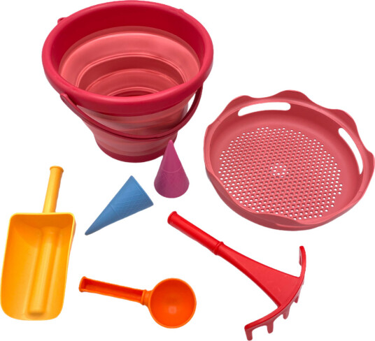 Schildkröt Sand 7in1 Toys Sammenleggbart bøttesett rød Schildkröt Sand 7in1 Toys Sammenleggbart bøttesett rød