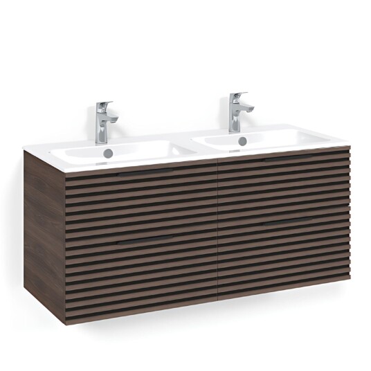 Macro Design Crown Stripe Servantskap Skuff - med Light 14 Servant 120cm Dobbel Eik / Macro Design Crown Stripe Servantskap Skuff - med Light 14 Servant 120cm Dobbel Eik /