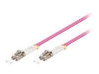 MicroConnect OM4 Duplex Fiberkabel 1,5 m LC/UPC Kjønn Fiolett