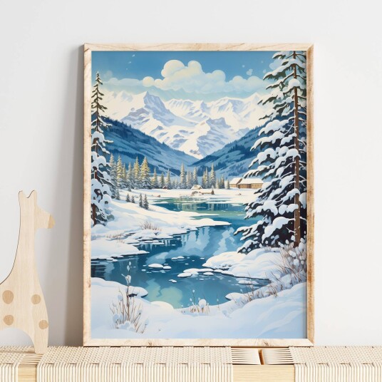 Plakat Vinterfjellscene Plakat Vinterfjellscene