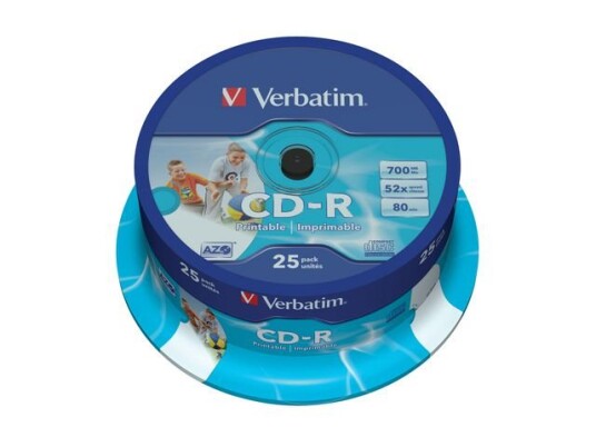 VERBATIM CD-R Verbatim 700Mb 52x print spind 25 VERBATIM CD-R Verbatim 700Mb 52x print spind 25