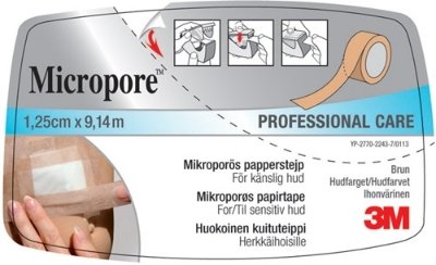 Micropore 1,25cmx9,14m disp br