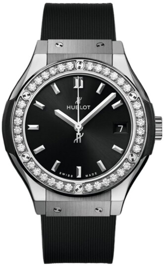 Hublot Dameklokke 581.NX.1470.RX.1104 Classic Fusion Sort/Gummi Ø33
