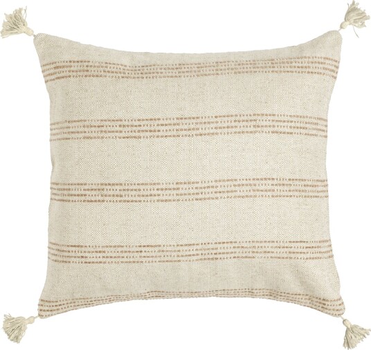 ERWIN M. Pynteputevar Torano bredstripet; 40x40 cm BxL; Fløte/Beige