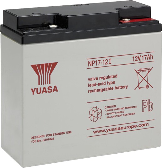 Yuasa NP17-12I Blybatteri Ventilregulert, 12 v 17 ah