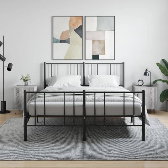 vidaXL Nattbord 2 stk grå sonoma eik 40x40x50 cm konstruert tre