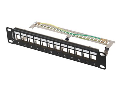 Patch Panel Empty 12 Port 1U 10" Ftp Med Organisator For Keystone Moduler Svart Lanberg PPKS 9212 B