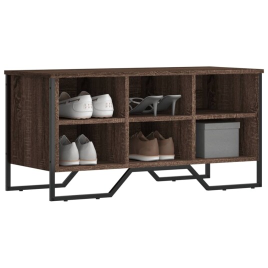 Skohylle brun eik 90x38x45,5 cm konstruert tre Skohylle brun eik 90x38x45,5 cm konstruert tre